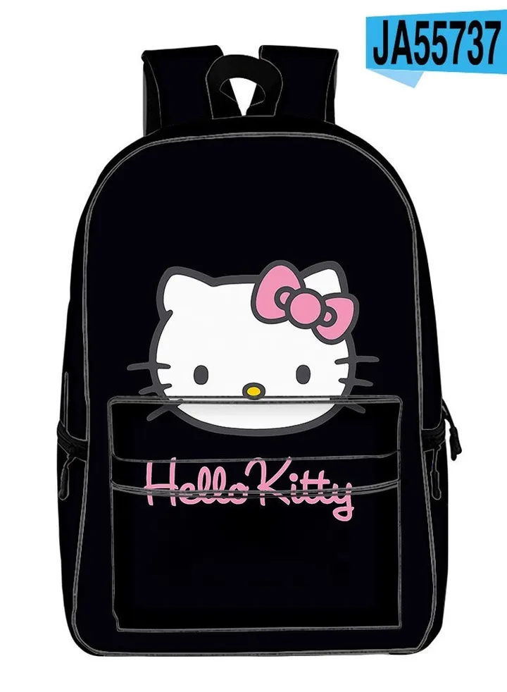 【 School Season 】Hello Kitty Kids Cute Backpack Student Large Capacity Schoolbag 14 Inch Laptop Bag Travel Bag Leisure Bag General College Bag