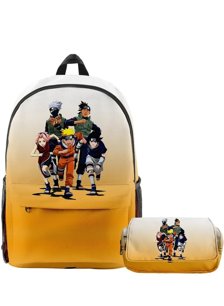 【 School Season 】Naruto Student Backpack Children's Anime Backpack Double-layer Pen Bag Two-piece Back-to-school Must-have 14-inch Laptop Bag Casual Bag Travel Bag