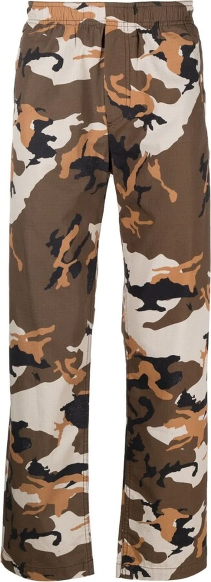 Camouflage-Pattern Straight-Leg Trousers