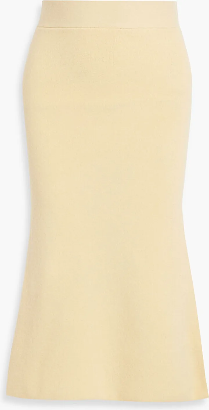 Volonne fluted cashmere midi skirt