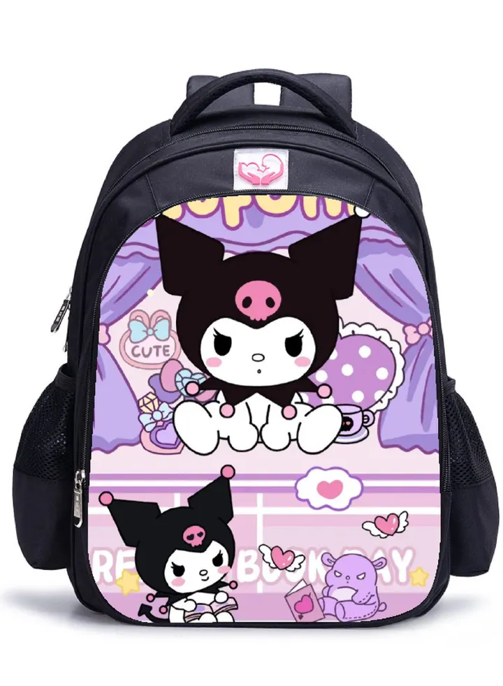 【 School Season 】 Kuromi Backpack Girl Lovely Pupils Large Capacity Schoolbag 14 Inch Laptop Bag Travel Bag Leisure Bag General