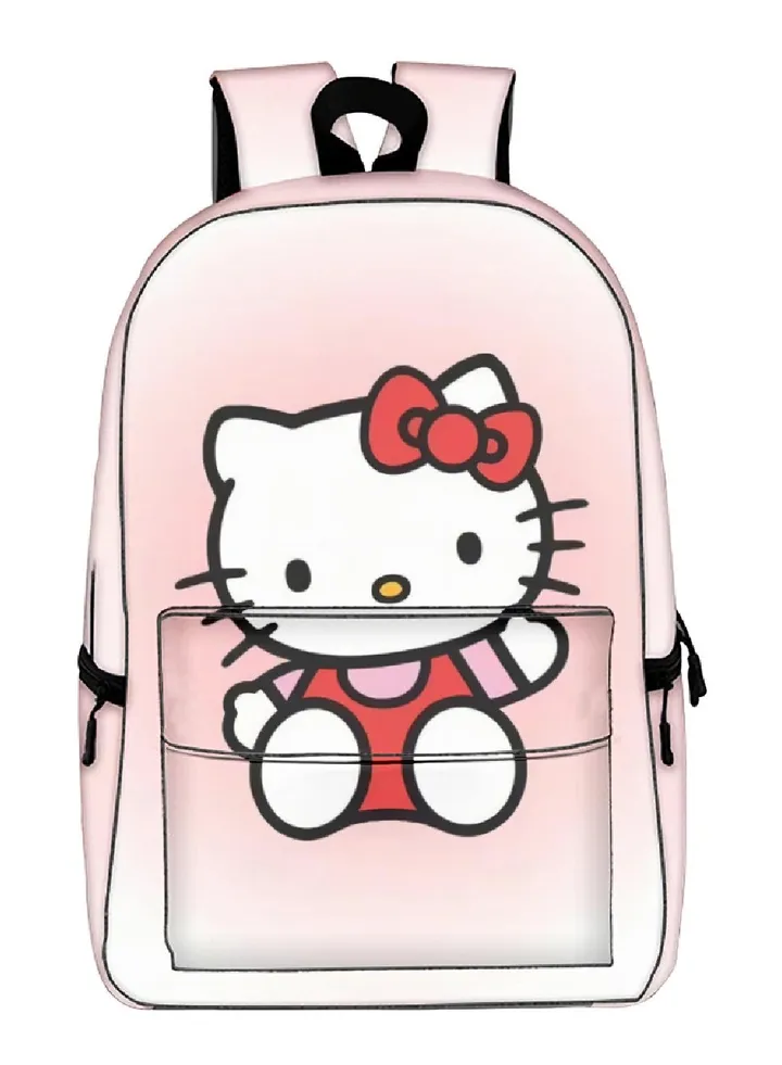 【 School Season 】Hello Kitty Kids Cute Backpack Student Large Capacity Schoolbag 14 Inch Laptop Bag Travel Bag Leisure Bag General College Bag