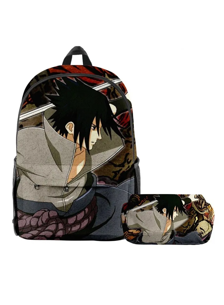【 School Season 】Naruto Student Backpack Children's Anime Backpack Double-layer Pen Bag Two-piece Back-to-school Must-have 14-inch Laptop Bag Casual Bag Travel Bag