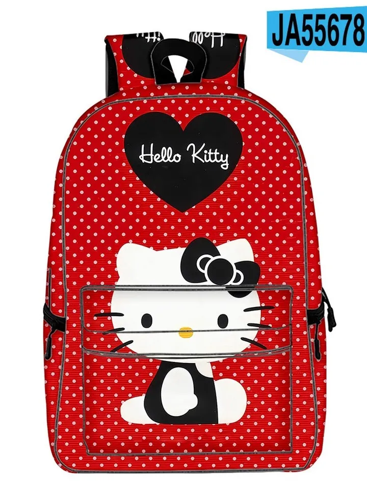 【 School Season 】Hello Kitty Kids Cute Backpack Student Large Capacity Schoolbag 14 Inch Laptop Bag Travel Bag Leisure Bag General College Bag