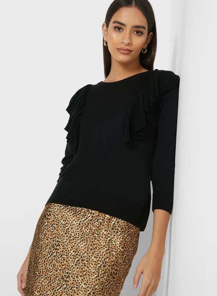 Ruffle Detail Sweater