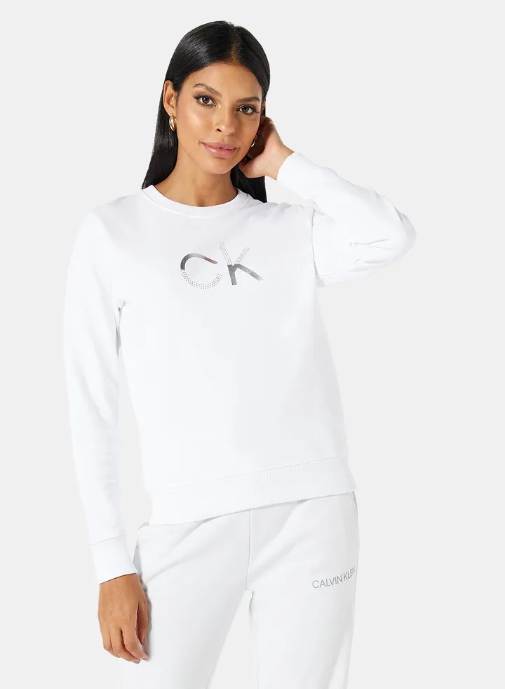 Ombre Diamante Sweatshirt White