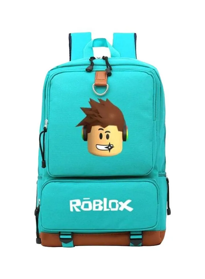 Roblox Printed School Bag Cyan/Brown/White