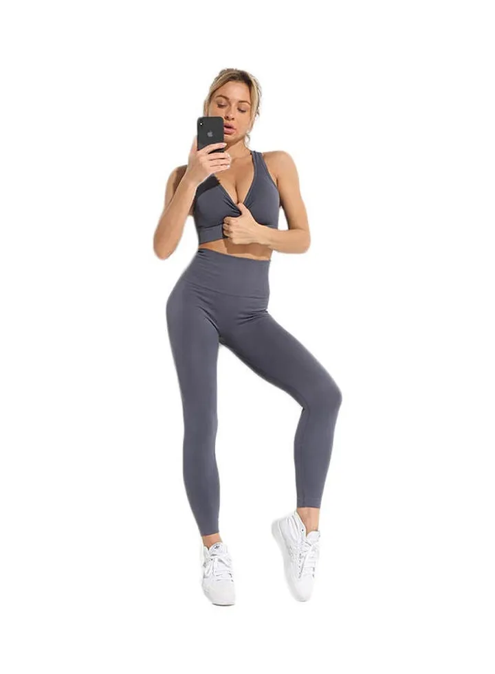 2-Piece Yoga Activewear Set Grey