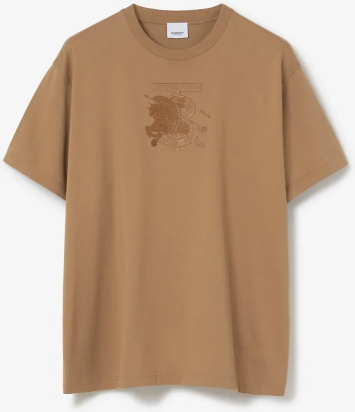 Burberry Embroidered Monogram EKD Cotton T-shirt Size: L