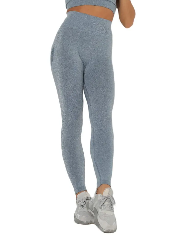 Melange High Waist Leggings Blue