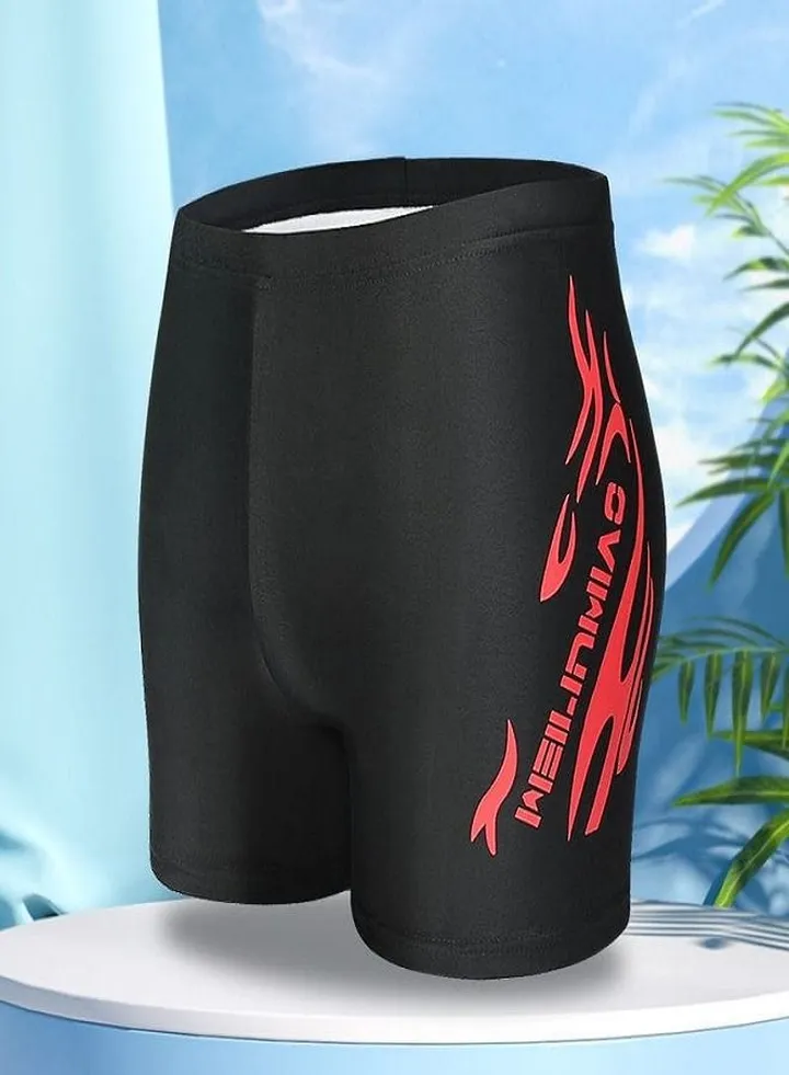 Men's Swimming Trunks Beachwear Quick Dry Double Layer Beach Pants Gym Wear Fitness Workout Short Sports Running Boxer Swim Shorts Swimsuit Summer Pure Black
