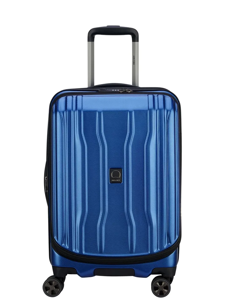 Delsey Cruise 58cm Hardcase 4 Double Wheel Cabin Luggage Trolley Blue