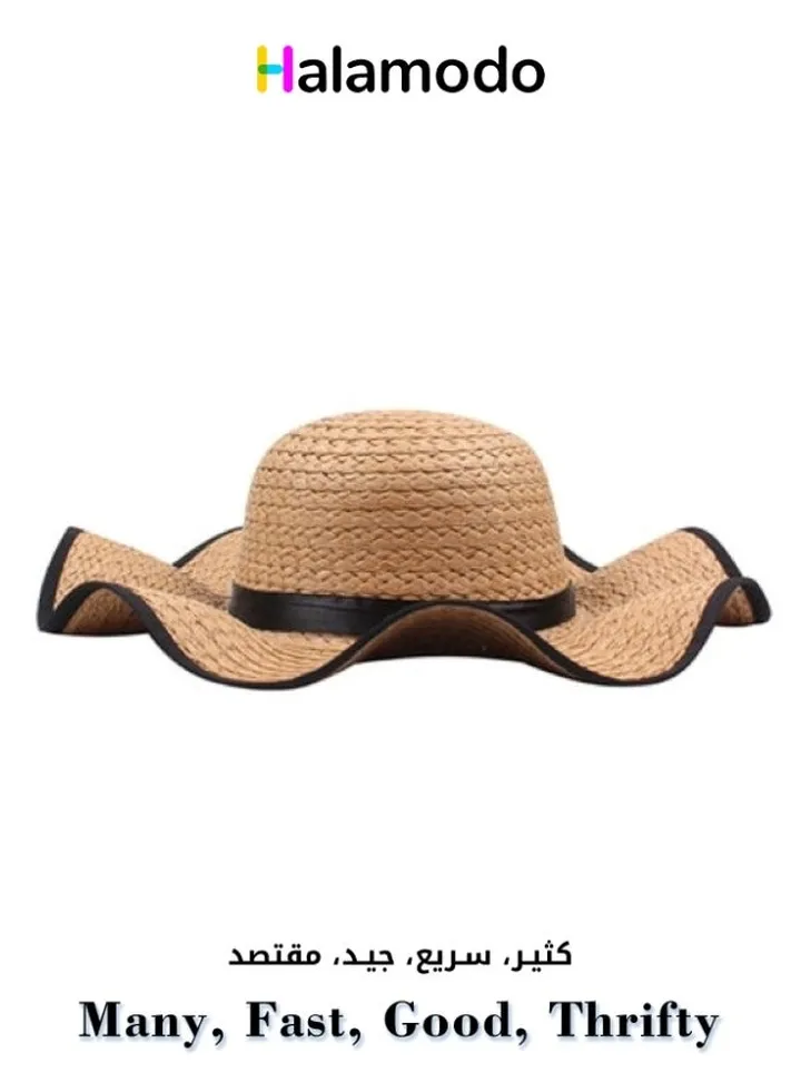 Ladies Sunshade Straw Hat with Large Brim