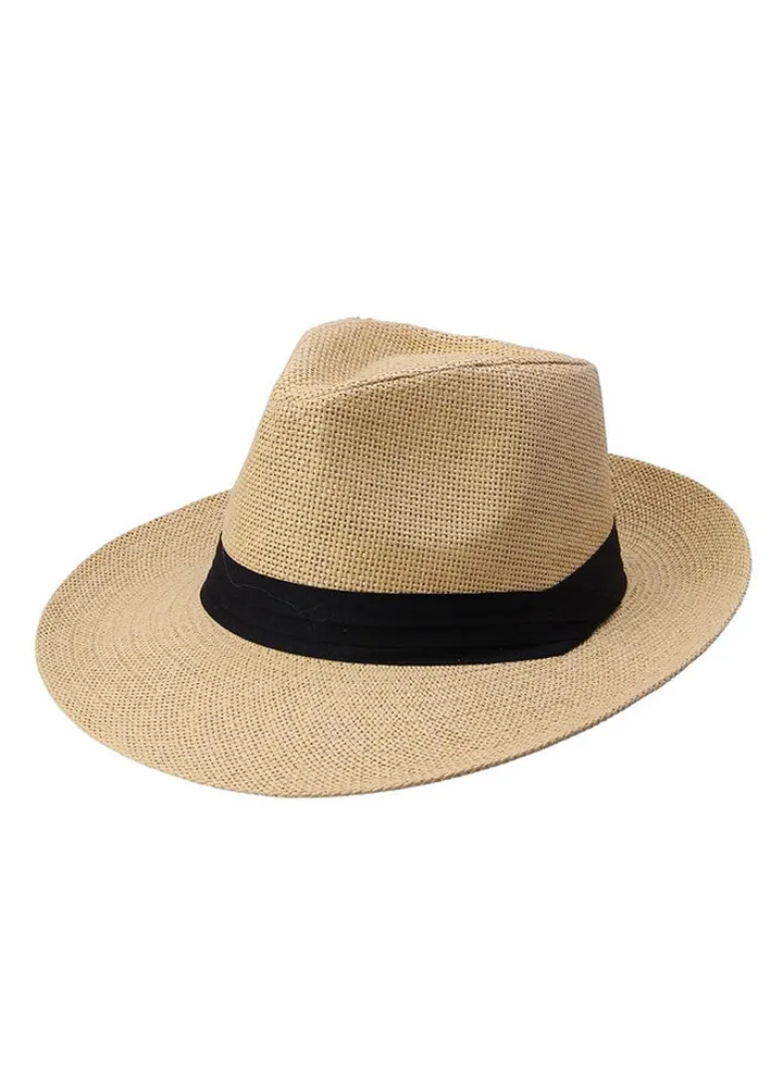 Panama Straw Hat Khaki/Black