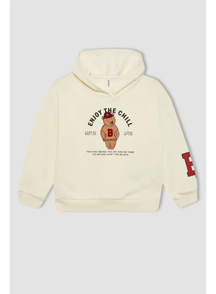 Girl Regular Fit Hooded Long Sleeve Knitted Sweat Shirt