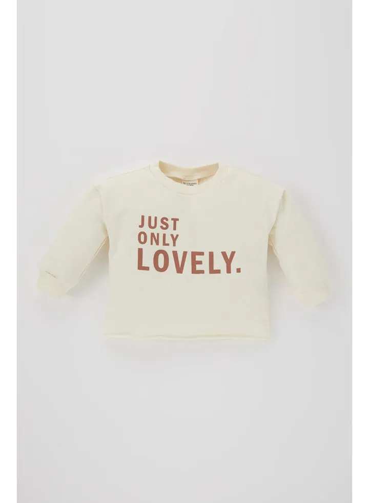 Babygirl Regular Fit Bike Neck Long Sleeve Knitted Sweat Shirt