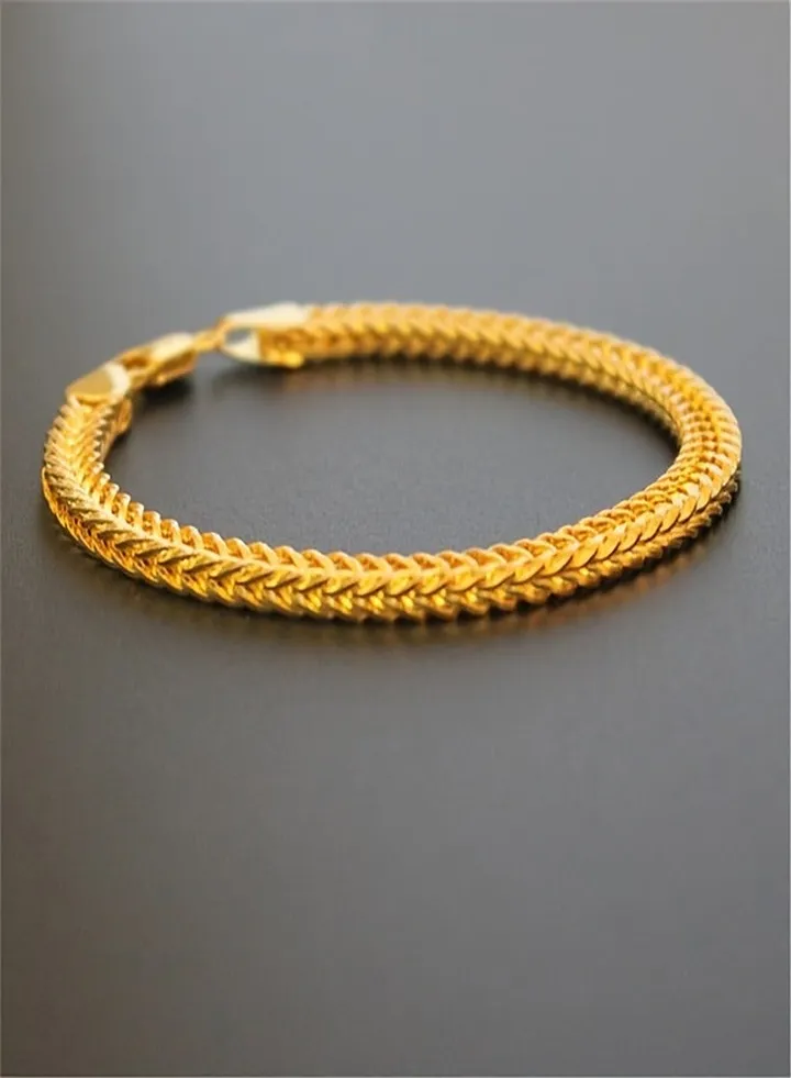 1 pcs men's fashionable business bracelet, alloy plated bracelet, men's hip-hop jewelry