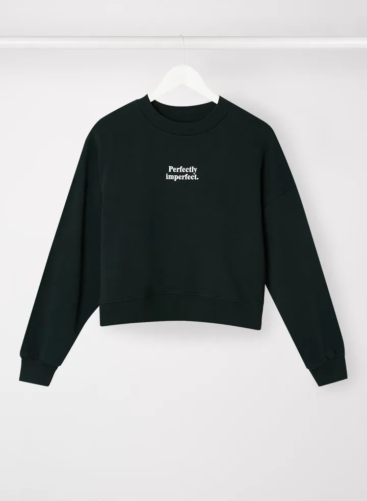 Kids Unisex Slogan Sweatshirt Green