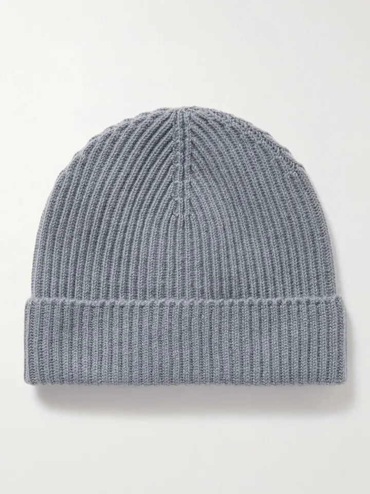 Ribbed Cashmere Beanie