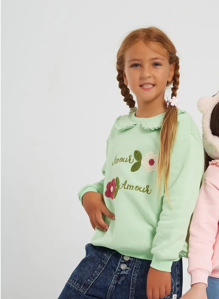 Girls Printed Cotton sweatshirt