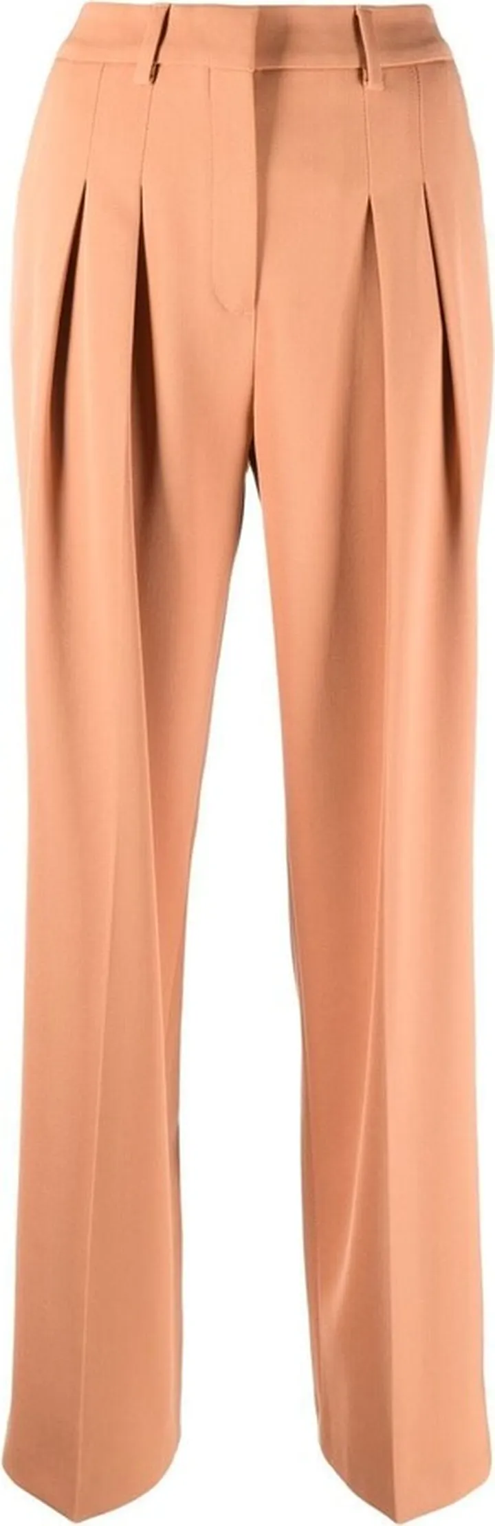 Straight-Leg Pleated Trousers