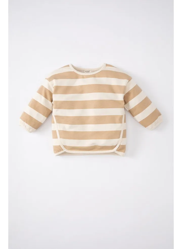 Babygirl Regular Fit Bike Neck Long Sleeve Knitted Sweat Shirt
