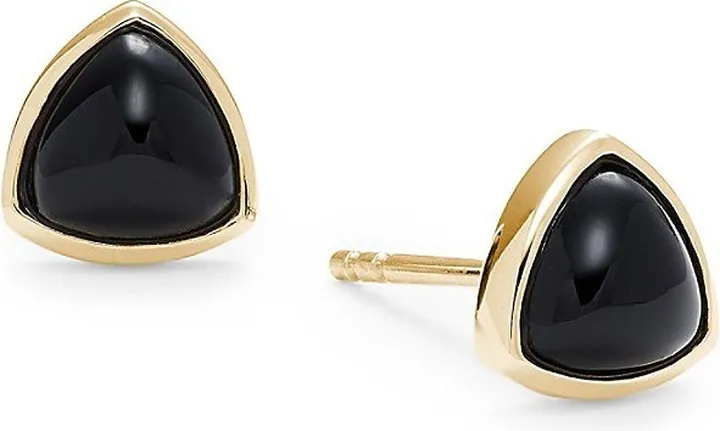 14K Yellow Gold & Black Onyx Stud Earrings