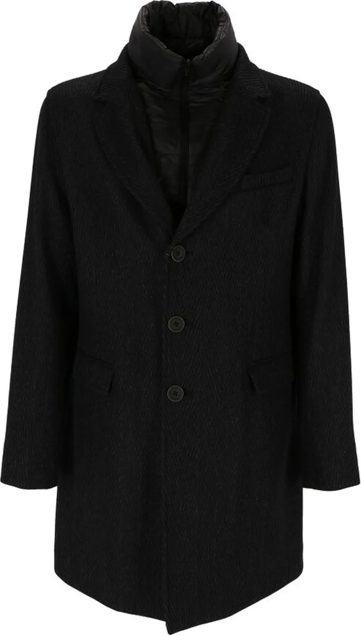 Herno Long-Sleeved Layered Single-Breasted Coat