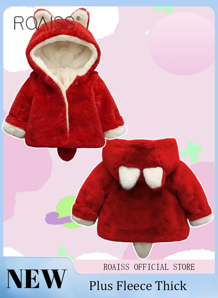 Kids Hooded Cotton Padded Clothes Velvet and Thickening Stylish and Warm Soft and Comfortable Skin Friendly Fabric Winter Outerwear