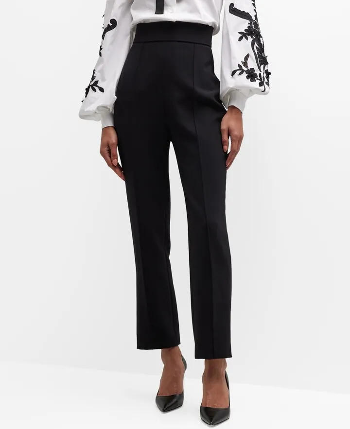 High-Rise Skinny-Leg Ankle Crepe Pants