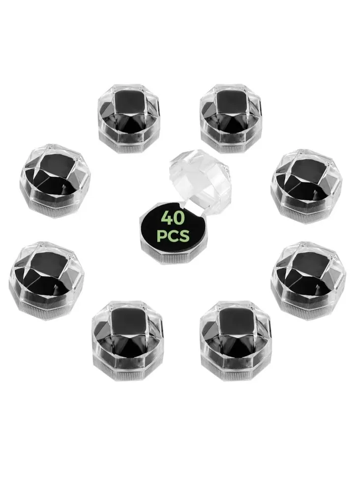 Ring Boxes, Earrings Studs Jewelry Storage Boxes, Clear Plastic Rings Storage Case with Black Sturdy Foam Base, for Wedding Ceremony Engagement Birthday Gifts Proposal Anniversary, 40 PCS
