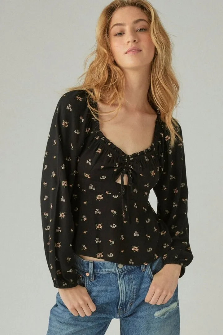 Long Sleeve Printed Top