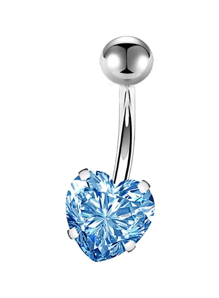 Stone Studded Heart Belly Ring