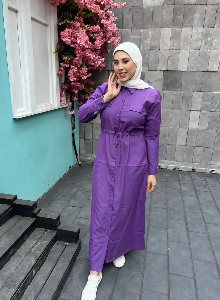 Mauve Maxi shirt dress