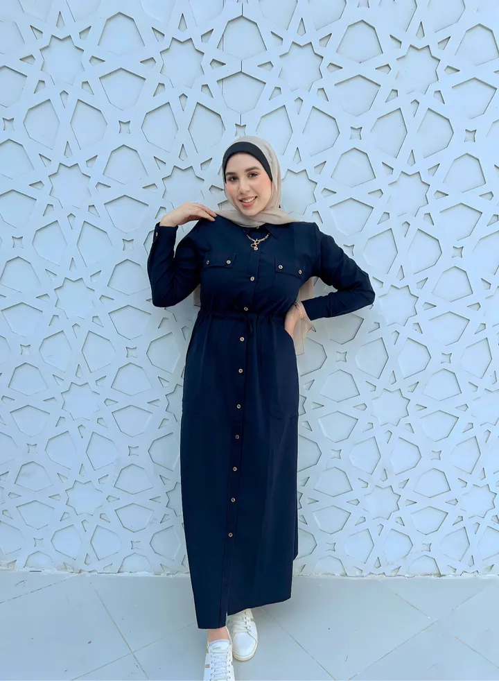 Navy Blue Maxi shirt dress