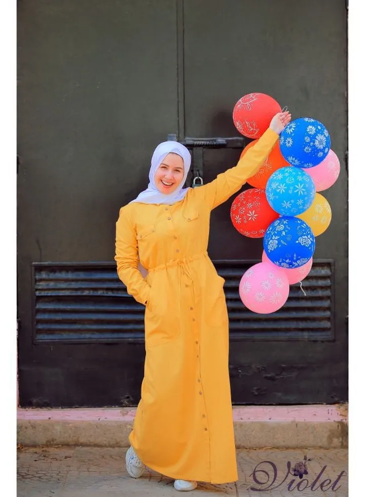 Mustard Maxi shirt dress