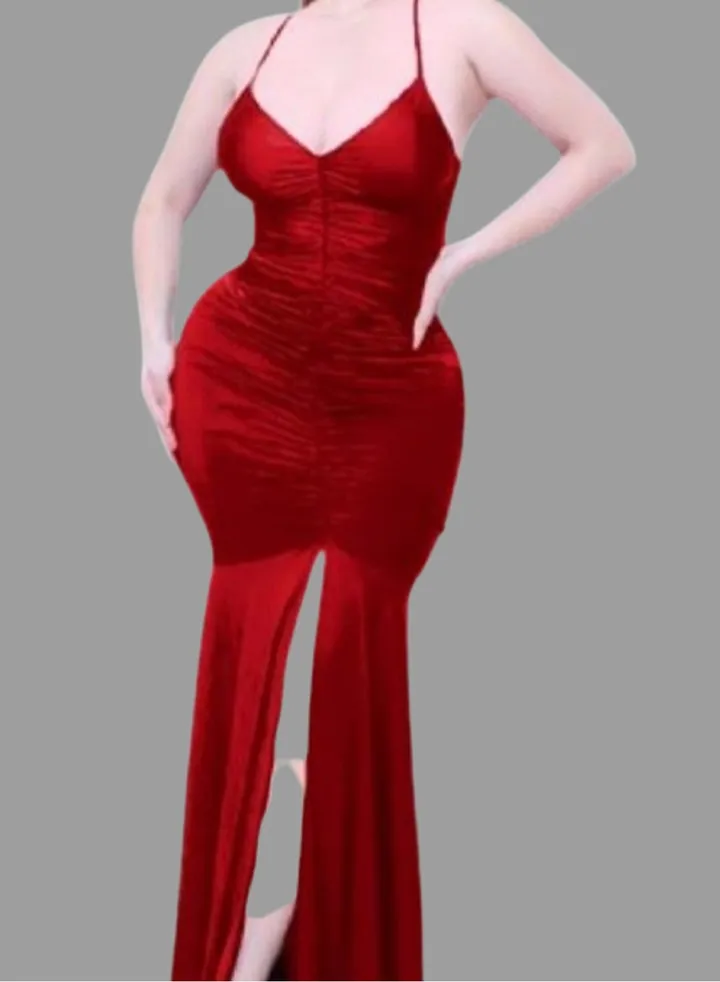 Women's maxi dress-open from the back