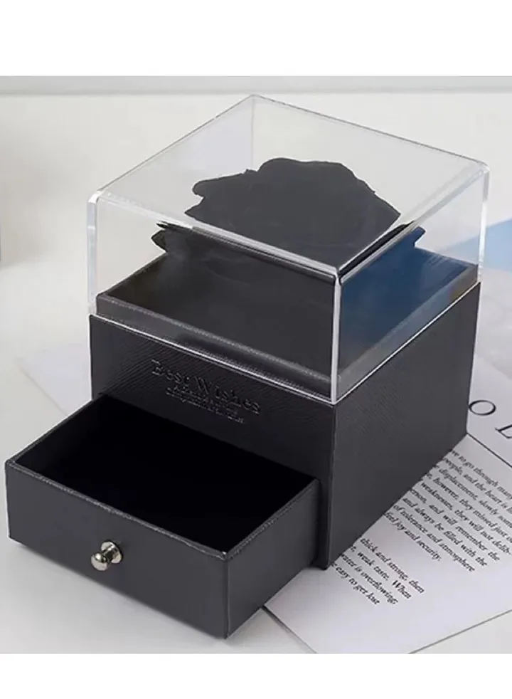 Flower Jewelry Box Black