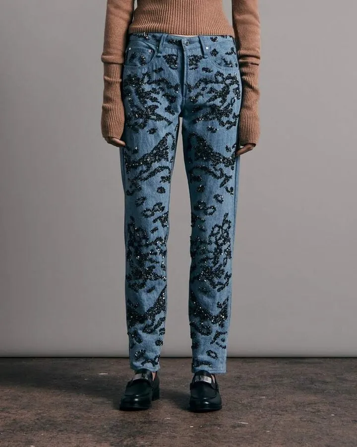 Rosa Mid-rise Boyfriend - Sequin