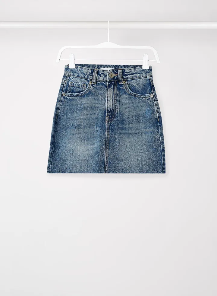 Girls Denim Mini Skirt