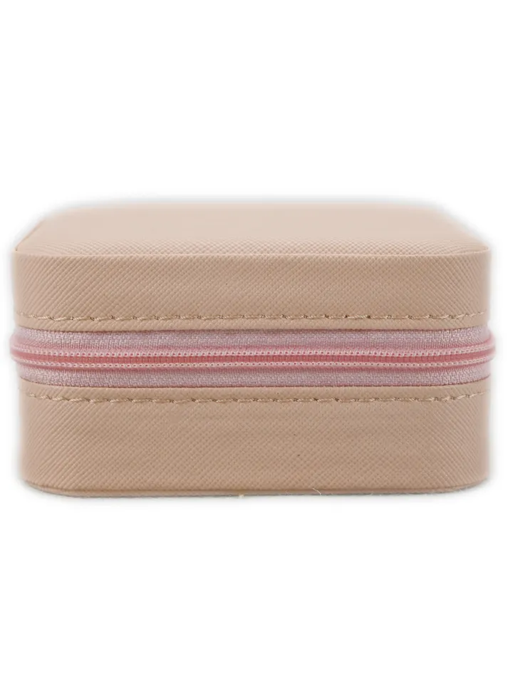 Travel Jewellery Box Double Layer Portable Jewellery Box For Necklace Earring Rings Small Jewellery Box For Women Jewellery Holder Case Mini Jewellery Box Leather Ring Organizer Case Storage - Pink