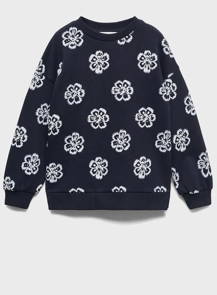 Kids Floral Printed Sweatshirt