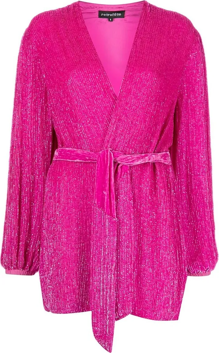 Gabrielle sequin-embellished wrap dress