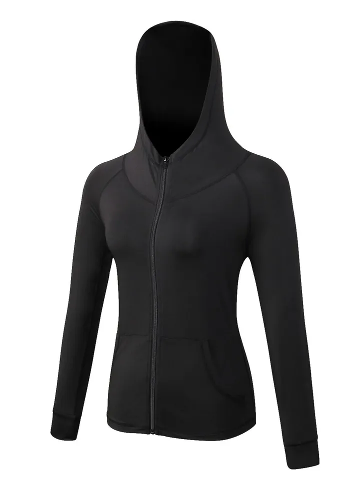 Women Quick Dry Breathable Elastic Coat Black