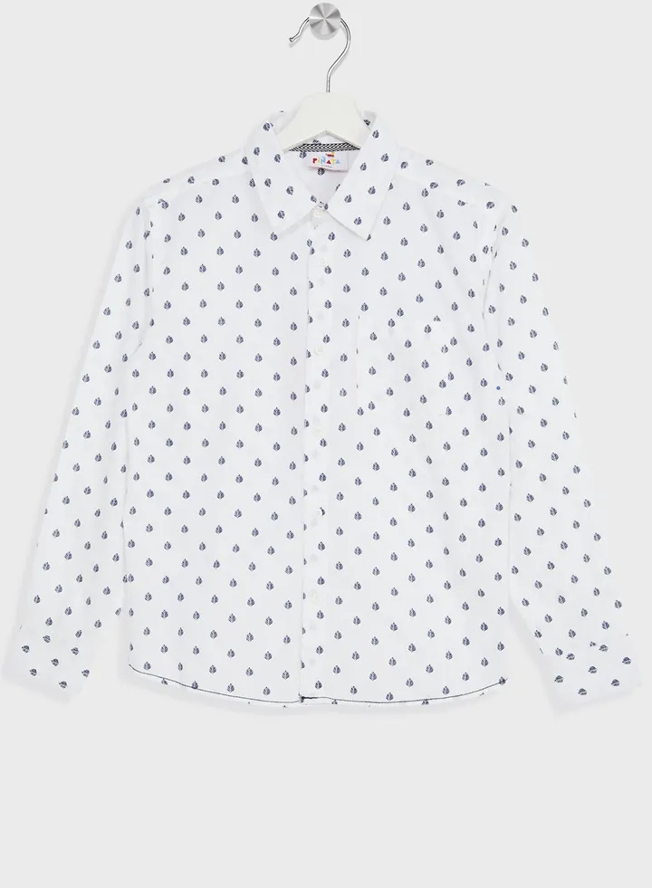 Boys All Over Printed Shirt With Pocket