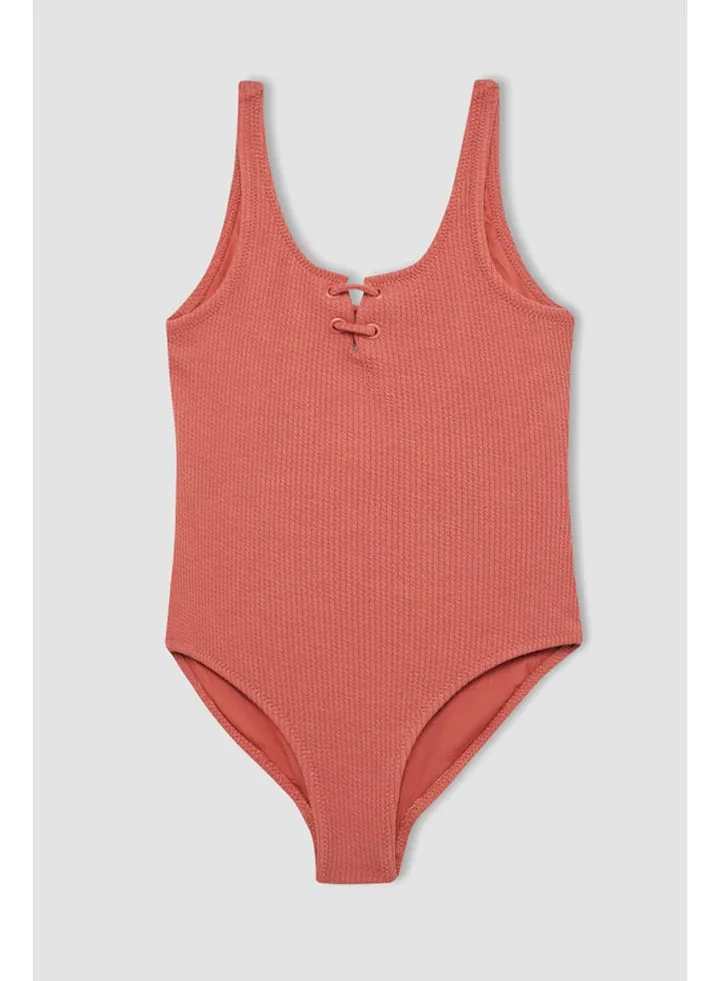 Girl Slim Fit Woven Swimsuit