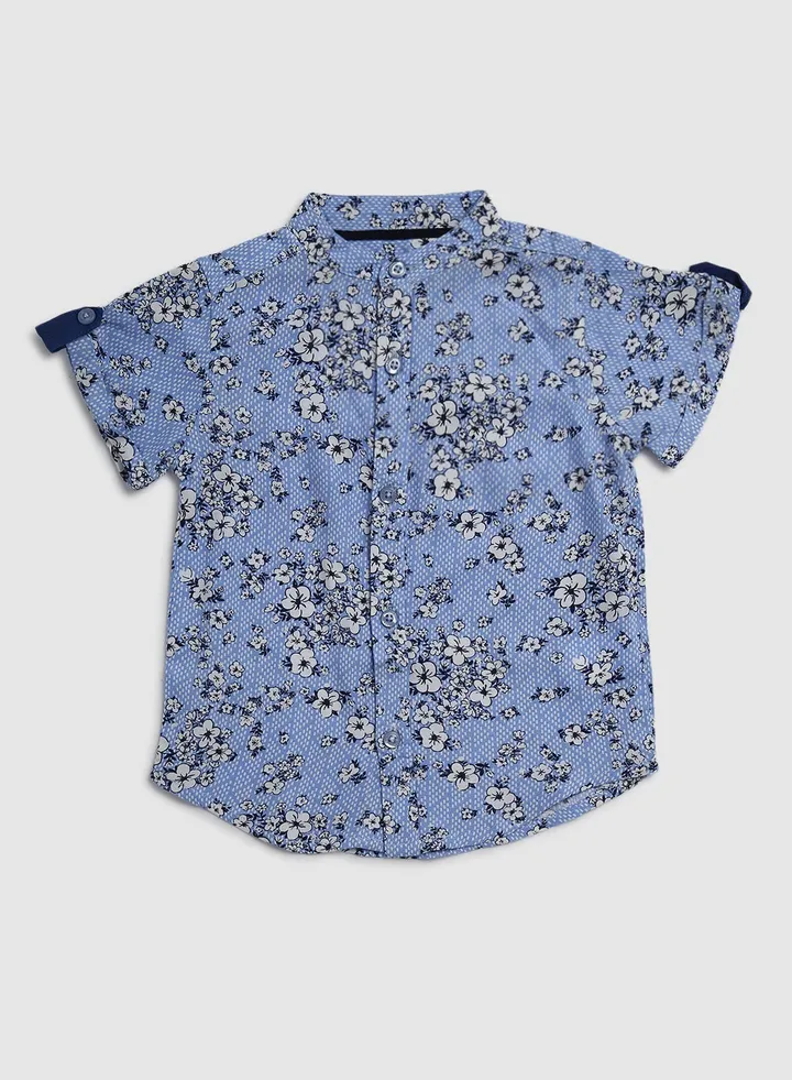 Baby Boys Collared Neck Short Sleeve Shirt Multicolour