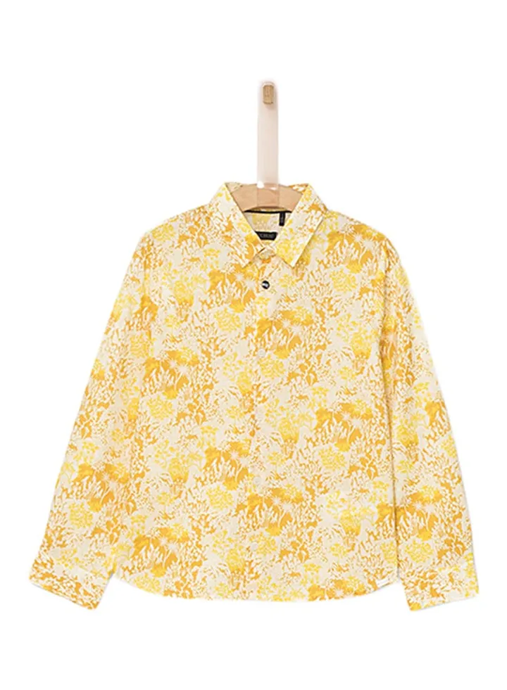 Boys Floral Shirt Yellow