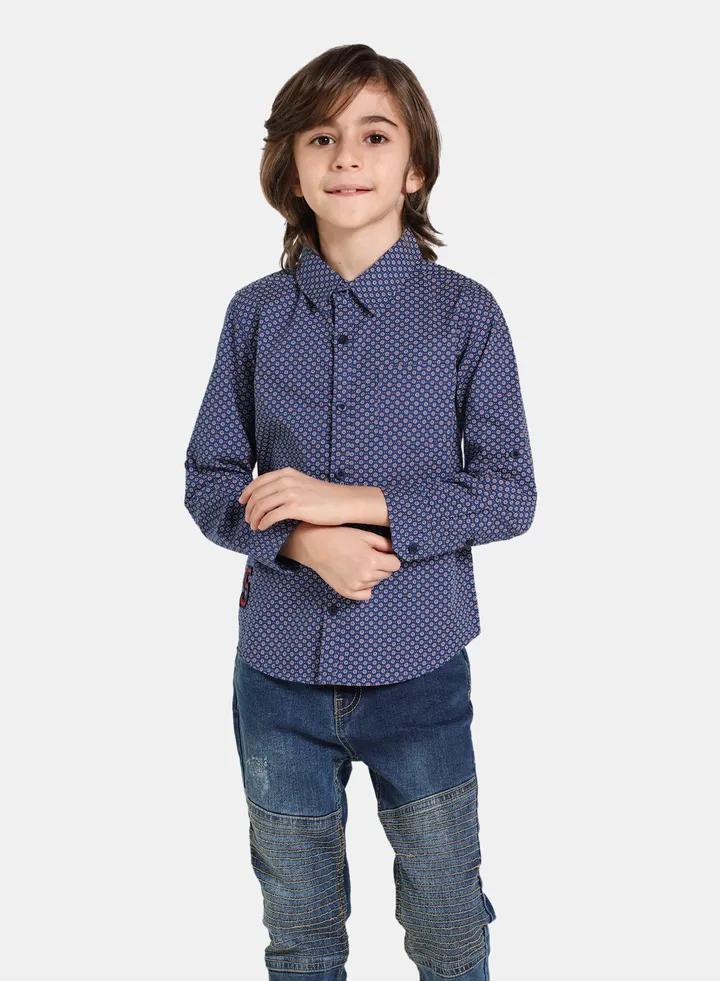 Casual Polka Dot Pattern Shirt Dotted Navy