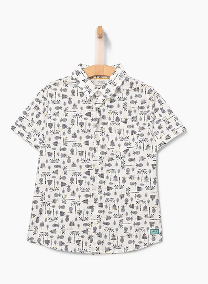 Printed Short Sleeve Shirt Off-White